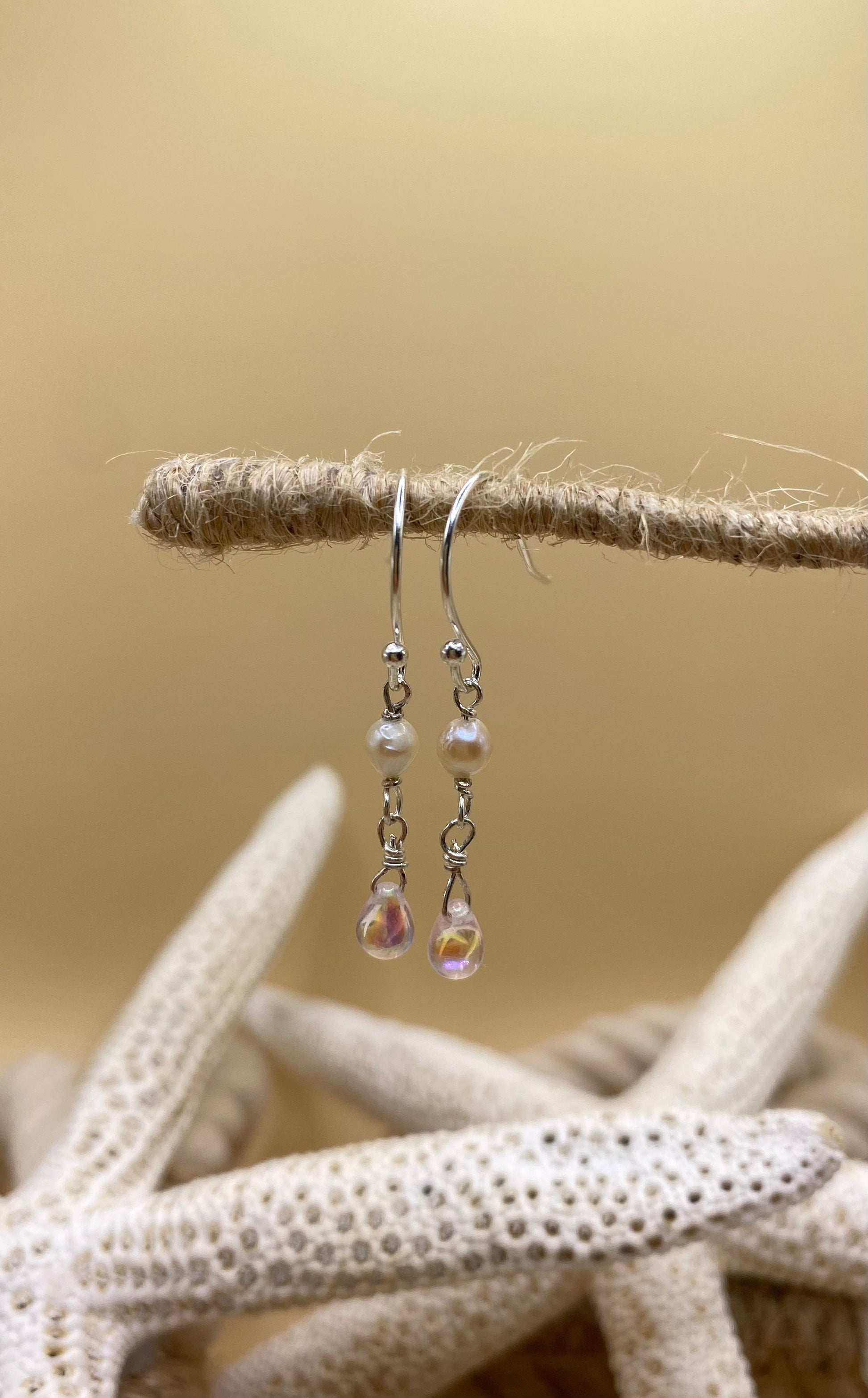 Iridescent tear drop earrings